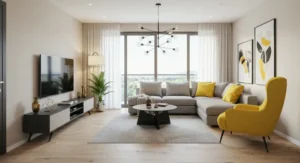 Angled Placement of furniture living room