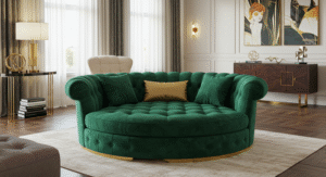 Art Deco Tufted Sofa living room