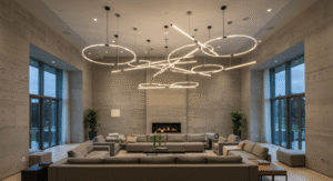 Central chandeliers with dimming