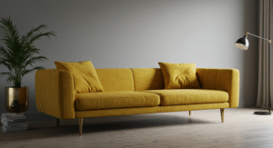 Floating sofas with exposed legs