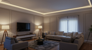 LED strip lighting under crown molding