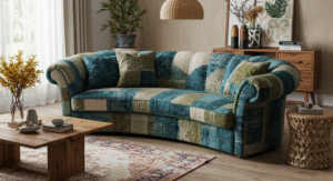 Mixed-Fabric Patchwork Sofas