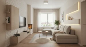 Narrow Space Layouts living room