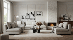 Neutral Scandinavian-Style Sofas living room