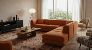 Open Layout L-Shaped Sofas living room