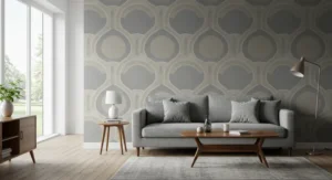 Peel-and-Stick Wallpaper living room