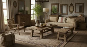Rustic Textures living room 