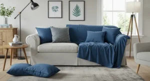 Slipcovers and Cushion Updates living room
