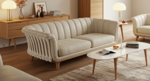 Bone with soft oak living room