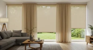 Cafe Curtains for Partial Privacy living room