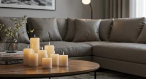Candle clusters for cozy lighting living room
