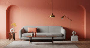 Coral punch living room