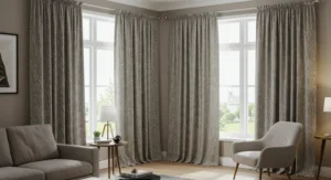 Corner Window Curtain Ideas living room