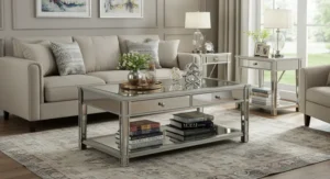 Double table setup with mirror styling