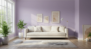 Dusty lavender living room