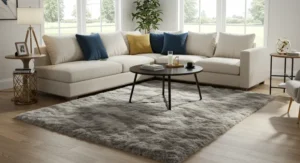 Faux fur or soft microfiber living room
