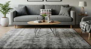 Flatwoven grey rugs living room