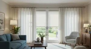 French Door Curtain Solutions living room