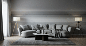 Greyscale layering living room