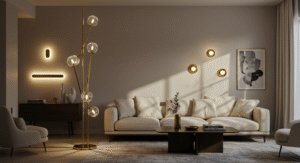 Lighting and reflectors living room
