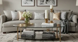 Luxe glam styling with sparkle