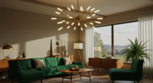 Mid-century starburst chandeliers