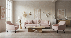 Pale almond living room
