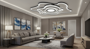 Sculptural LED ceiling designs living room