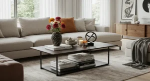 Small tables with a bold focus living room