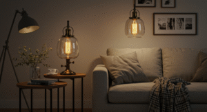 Warm Edison bulb table lamps