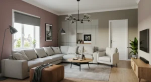 Zoning color for open spaces living room