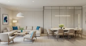 Zoning into Two Seating Zones living room