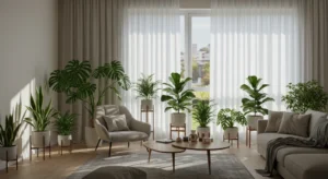 Calathea decor living room idea