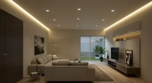 Modern Living Room Recessed Lighting with Clean Lines