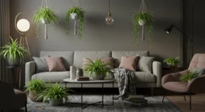 Pothos plant decor living room idea