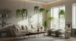 Rubber Plant decor living room idea