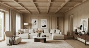 living room Coffered Ceiling