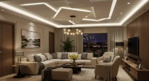 living room , Combination Ceilings