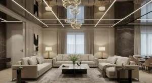 living room , Mirrored Ceilings