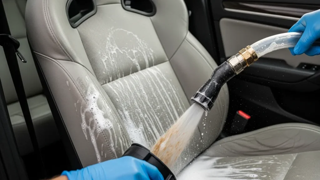 seat shampoo service utilizes powerful extraction